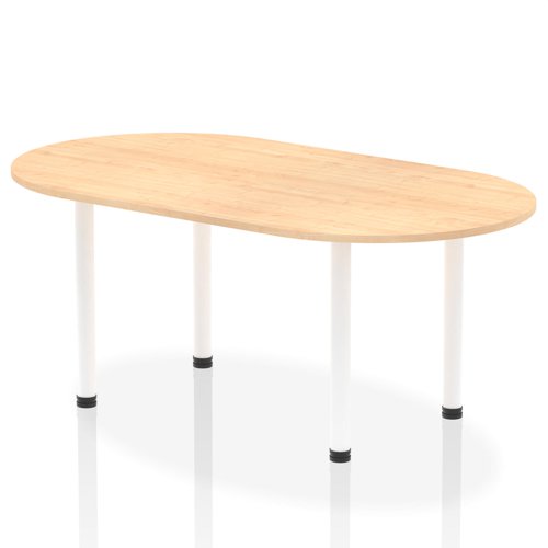 Impulse 1800mm Boardroom Table Maple Top White Post Leg I003744
