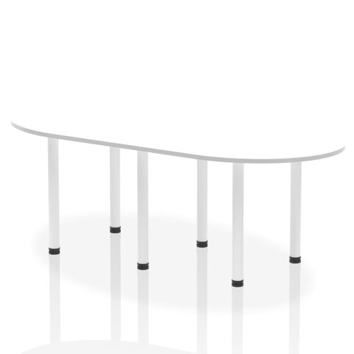 Impulse 2400mm Boardroom Table White Top White Post Leg I003749