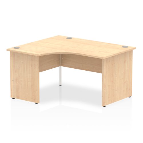 Impulse 1400mm Left Crescent Office Desk Maple Top Panel End Leg