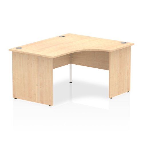 Impulse 1400mm Right Crescent Office Desk Maple Top Panel End Leg