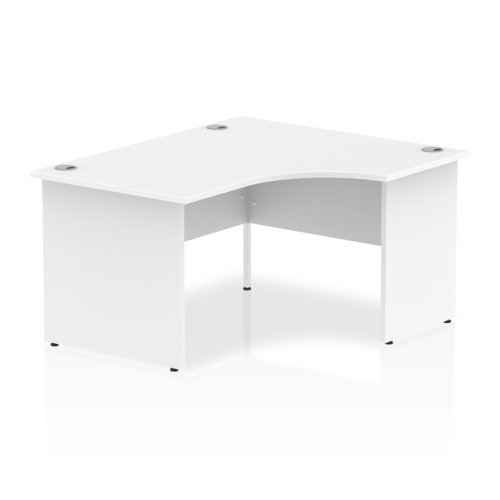Impulse 1400mm Right Crescent Office Desk White Top Panel End Leg