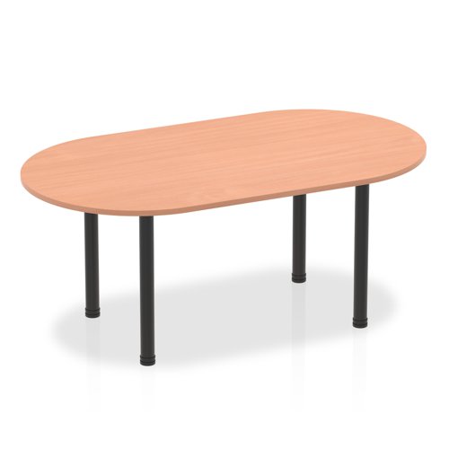 Dynamic Impulse 1800mm Boardroom Table Beech Top Black Post Leg I004176