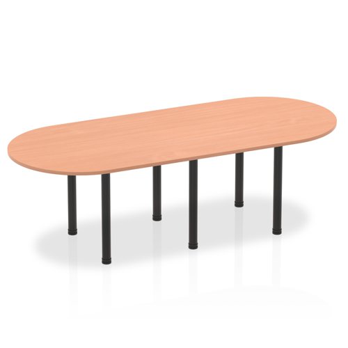 Dynamic Impulse 2400mm Boardroom Table Beech Top Black Post Leg I004182 Dynamic