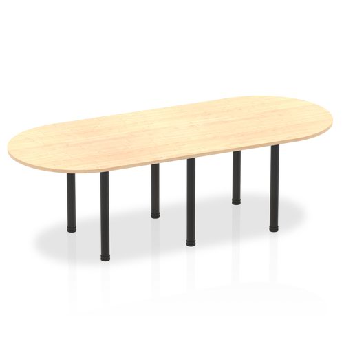 Dynamic Impulse 2400mm Boardroom Table Maple Top Black Post Leg I004184