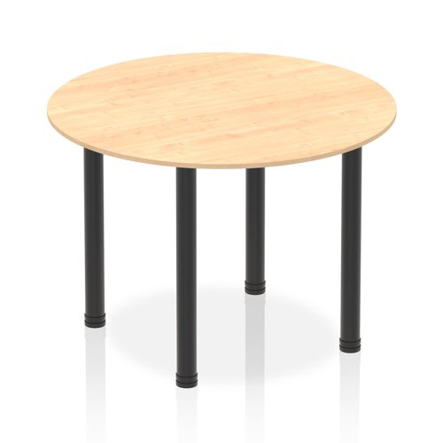 Impulse 1000mm Round Table Maple Top Black Post Leg