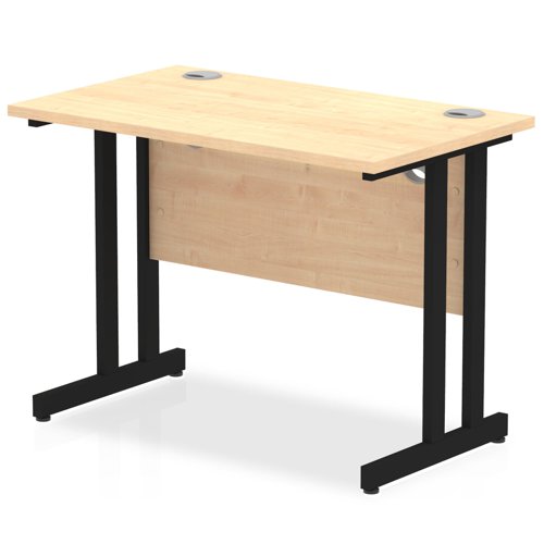 Impulse 1000 x 600mm Straight Desk Maple Top Black Cantilever Leg I004300 - 11427DY