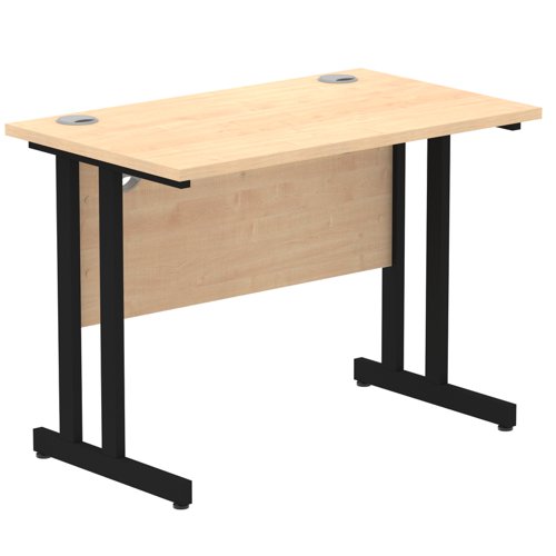 Impulse 1000 x 600mm Straight Desk Maple Top Black Cantilever Leg I004300 Office Desks 11427DY
