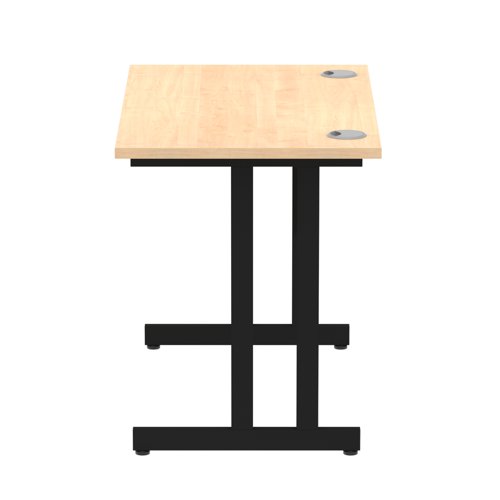 Impulse 1000 x 600mm Straight Desk Maple Top Black Cantilever Leg I004300 Office Desks 11427DY