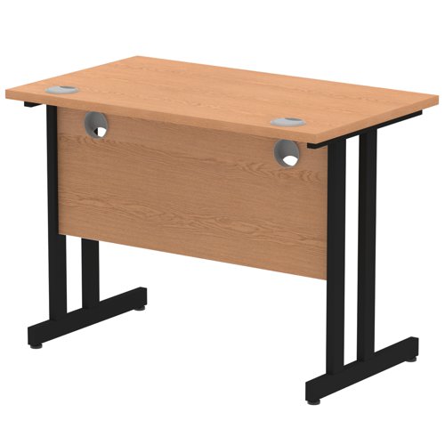 Impulse 1000 x 600mm Straight Desk Oak Top Black Cantilever Leg I004301