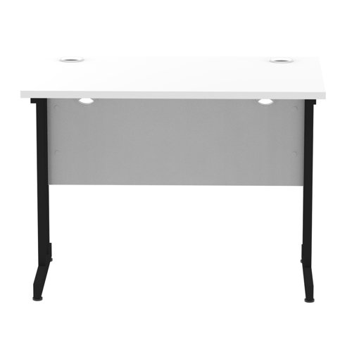 Impulse 1000 x 600mm Straight Office Desk White Top Black Cantilever Leg