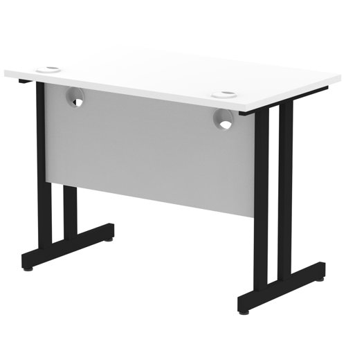 Impulse 1000 x 600mm Straight Desk White Top Black Cantilever Leg I004303 Office Desks 11448DY