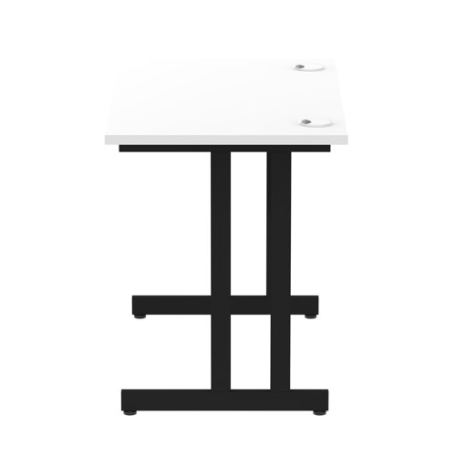 Impulse 1000 x 600mm Straight Desk White Top Black Cantilever Leg I004303  11448DY
