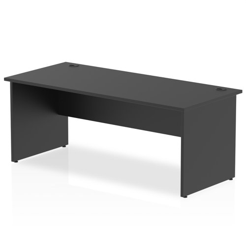 Impulse 1000 x 800mm Straight Office Desk Black Top Panel End Leg