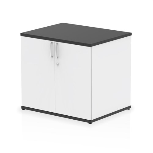 Impulse 600mm Deep Desk High Cupboard Black and White