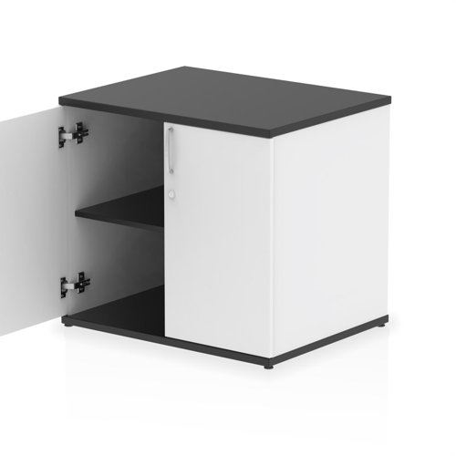 Impulse 600mm Deep Desk High Cupboard Black and White