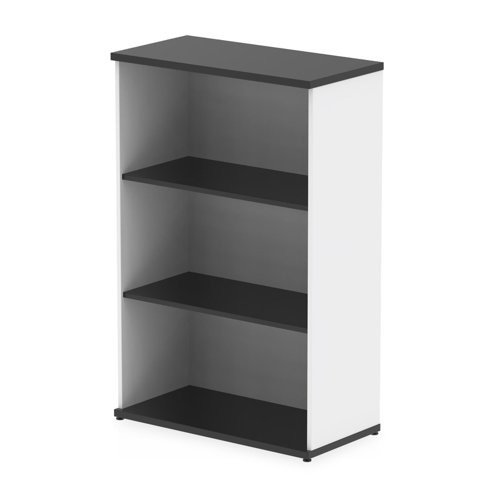 Impulse 1200mm Bookcase Black and White