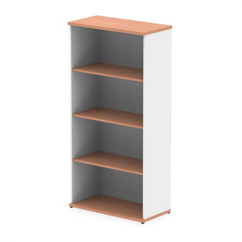 Impulse 1600mm Bookcase Beech and White