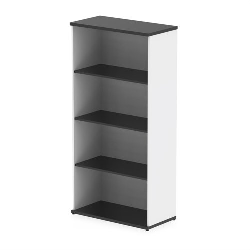 Impulse 1600mm Bookcase Black and White