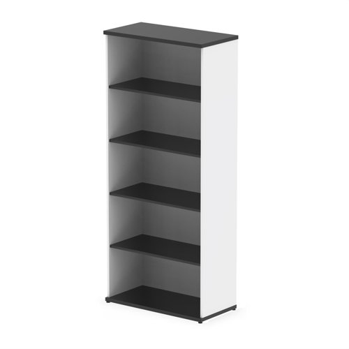 Impulse 2000mm Bookcase Black and White