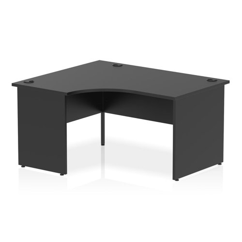 Impulse 1400mm Left Crescent Office Desk Black Top Panel End Leg