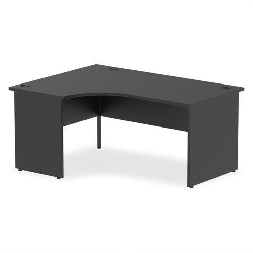 Impulse 1600mm Left Crescent Office Desk Black Top Panel End Leg