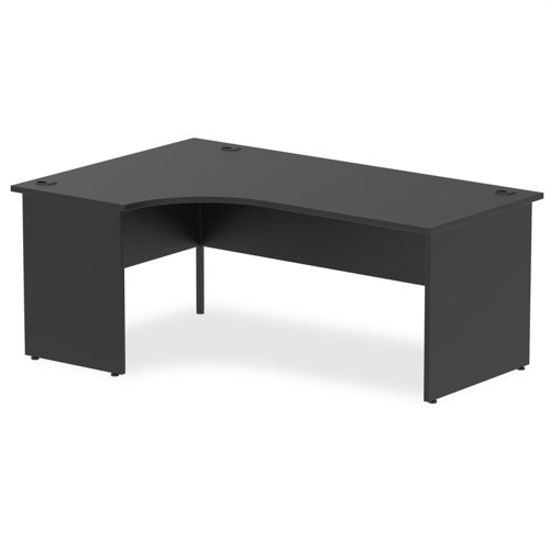 Impulse 1800mm Left Crescent Office Desk Black Top Panel End Leg