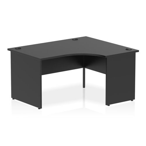 Impulse 1400mm Right Crescent Office Desk Black Top Panel End Leg