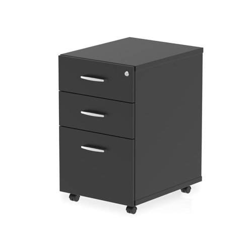 Impulse 3 Drawer Under Desk Pedestal Black