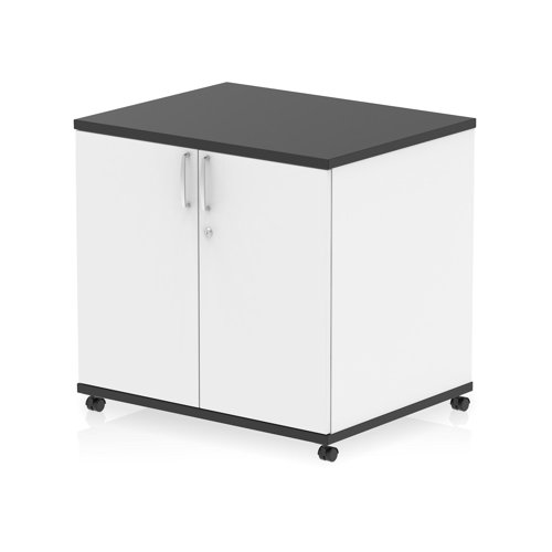 Impulse 600mm Deep Mobile Cupboard Black and White