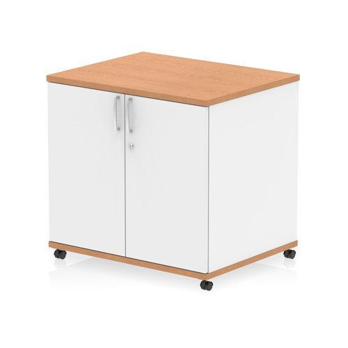 Impulse 600mm Deep Mobile Cupboard Oak and White