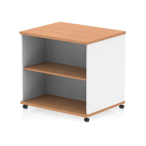 Impulse 600mm Deep Mobile Bookcase Beech and White