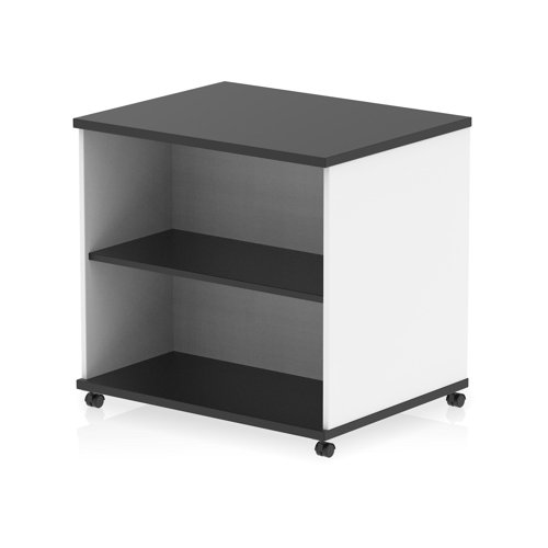 Impulse 600mm Deep Mobile Bookcase Black and White