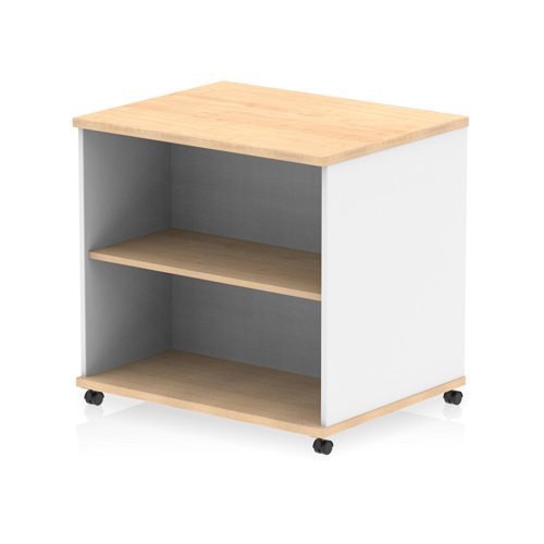 Impulse 600mm Deep Mobile Bookcase Maple and White