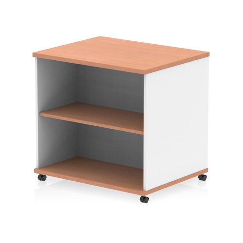 Impulse 600mm Deep Mobile Bookcase Oak and White