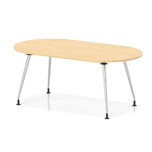 Impulse 1800mm Boardroom Table With Silver Leg Frame Maple Top