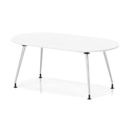 Impulse 1800mm Boardroom Table With Silver Leg Frame White Top