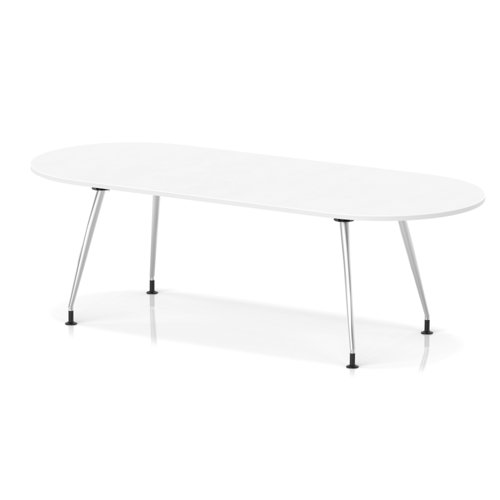 Impulse 2400mm Boardroom Table With Silver Leg Frame White Top