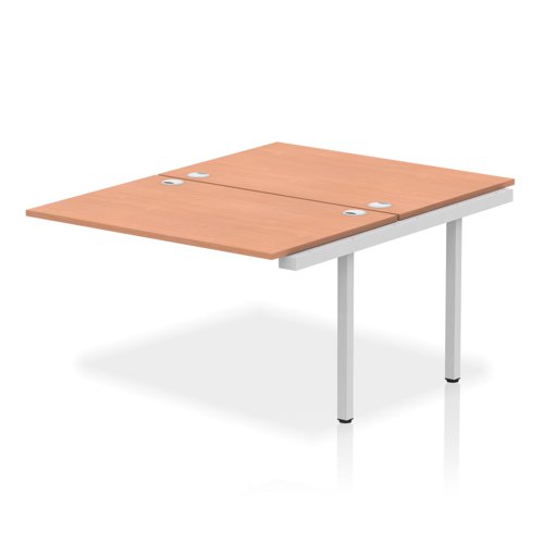 Impulse Back-to-Back Bench Desk Extension Kit W1200 x D1600 x H730mm Beech Finish Silver Frame - IB00208 DD