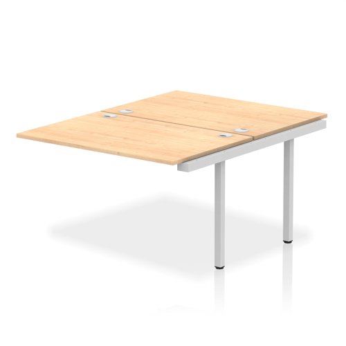 Impulse Back-to-Back Bench Desk Extension Kit W1200 x D1600 x H730mm Maple Finish Silver Frame - IB00210 DD