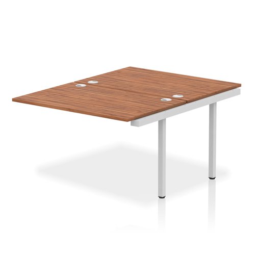 Impulse Back-to-Back Bench Desk Extension Kit W1200 x D1600 x H730mm Walnut Finish Silver Frame - IB00212 DD