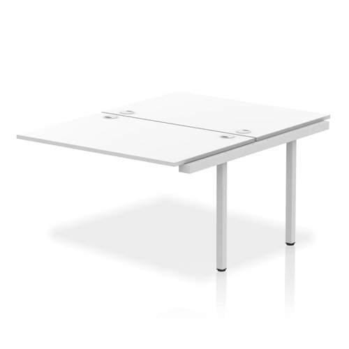 Impulse Back-to-Back Bench Desk Extension Kit W1200 x D1600 x H730mm White Finish Silver Frame - IB00213 DD