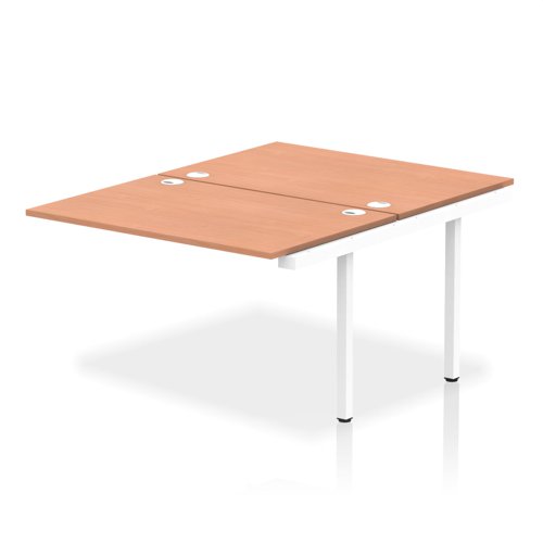 Impulse Back-to-Back Bench Desk Extension Kit W1200 x D1600 x H730mm Beech Finish White Frame - IB00214 DD