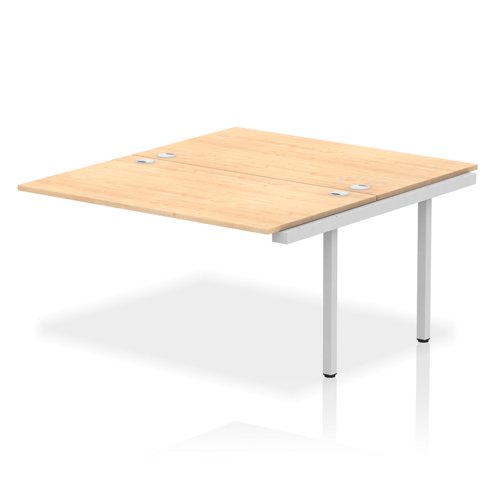 Impulse Back-to-Back Bench Desk Extension Kit W1400 x D1600 x H730mm Maple Finish Silver Frame - IB00222 DD