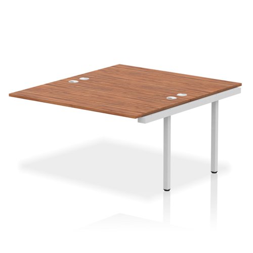 Impulse Back-to-Back Bench Desk Extension Kit W1400 x D1600 x H730mm Walnut Finish Silver Frame - IB00224 DD