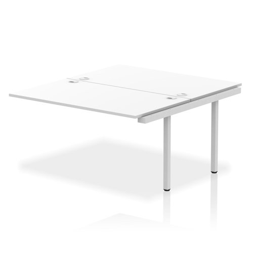 Impulse Back-to-Back Bench Desk Extension Kit W1400 x D1600 x H730mm White Finish Silver Frame - IB00225 DD