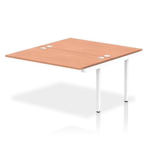 Impulse Back-to-Back Bench Desk Extension Kit W1400 x D1600 x H730mm Beech Finish White Frame - IB00226 DD