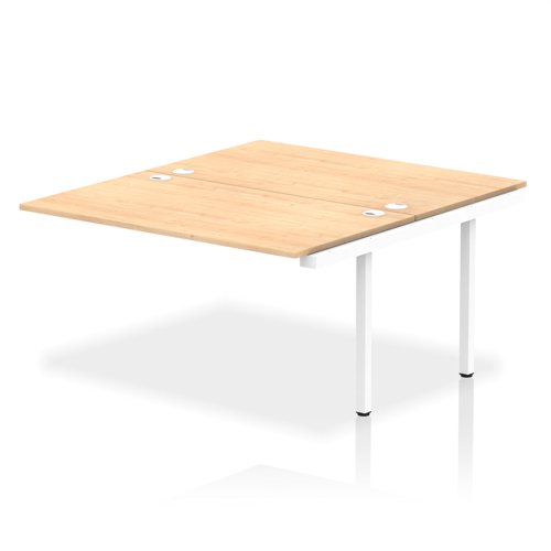 Impulse Back-to-Back Bench Desk Extension Kit W1400 x D1600 x H730mm Maple Finish White Frame - IB00228 DD