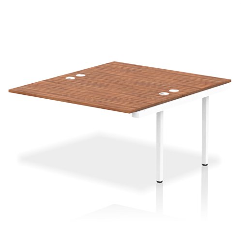 Impulse Back-to-Back Bench Desk Extension Kit W1400 x D1600 x H730mm Walnut Finish White Frame - IB00230 DD