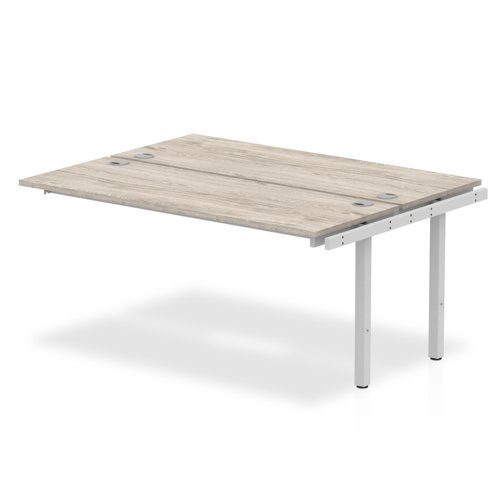 Impulse Back-to-Back Bench Desk Extension Kit W1600 x D1600 x H730mm Grey Oak Finish Silver Frame - IB00233