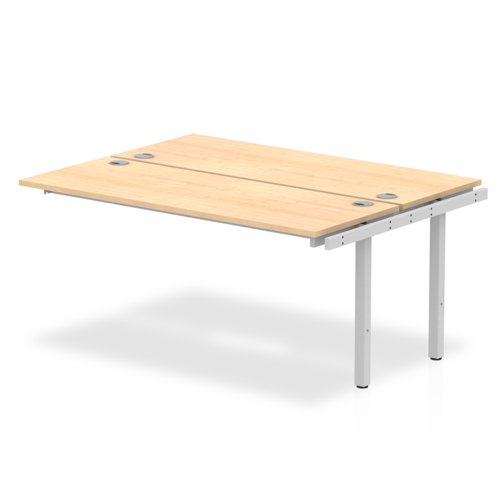 Impulse Back-to-Back Bench Desk Extension Kit W1600 x D1600 x H730mm Maple Finish Silver Frame - IB00234